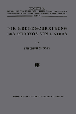 Die Erdbeschreibung des Eudoxos von Knidos von Gisinger,  Friedrich