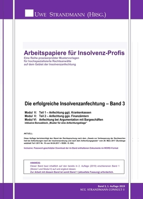 Die erfolgreiche Insolvenzanfechtung – Band 3 von Strandmann,  Jens-Uwe