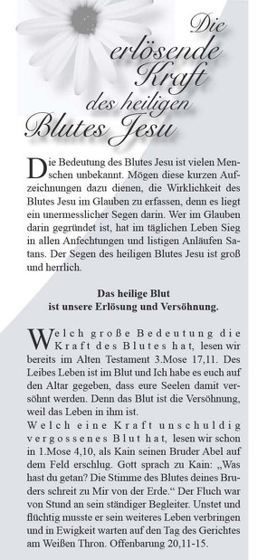 Die erlösende Kraft des heiligen Blutes Jesu von Wilms,  Walter