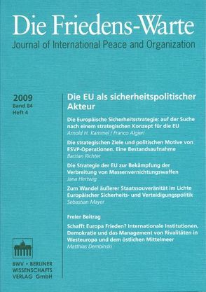 Die EU als sicherheitspolitischer Akteur von Rittberger,  Volker, Tommuschat,  Christian