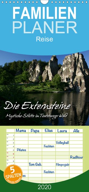 Die Externsteine – Familienplaner hoch (Wandkalender 2020 , 21 cm x 45 cm, hoch) von Berg,  Martina