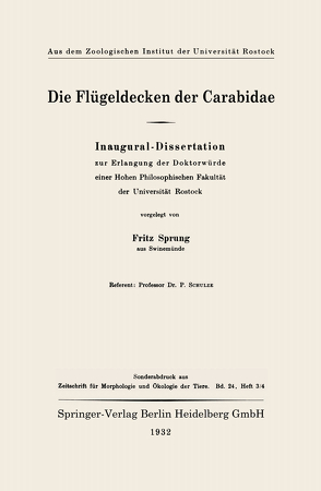 Die Flügeldecken der Carabidae von Sprung,  Fritz