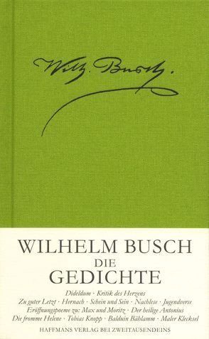 Die Gedichte von Busch,  Wilhelm, Haffmans,  Gerd