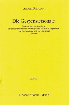 Die Gespenstersonate von Reimann,  Aribert