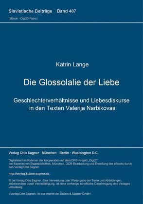 Die Glossolalie der Liebe von Lange,  Katrin