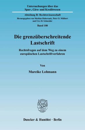 Die grenzüberschreitende Lastschrift. von Lohmann,  Mareike