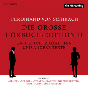 Die große Hörbuch-Edition II – Kaffee und Zigaretten und andere Texte von Beglau,  Bibiana, Berben,  Oliver, Bideller,  Michael, Bock,  Rainer, Brandt,  Matthias, Dörrie,  Doris, Eidinger,  Lars, Engler,  Martin, Fitz,  Florian David, Gawlich,  Cathlen, Gedeck,  Martina, Goeser,  Felix, Herrenbrück,  Anja, Kersten,  Jens, Kiefer,  Vinzenz, Kirchhoff,  Corinna, Klaußner,  Burghart, Kraume,  Lars, Kurth,  Bettina, Lukas,  Florian, Rohrwacher,  Alba, Rühring,  Peter, Ruthardt,  Roman, Schirach,  Ferdinand von, Stockmann,  Wolfgang, Triebel,  Jördis