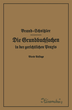 Die Grundbuchsachen in der gerichtlichen Praxis einschließlich Aufwertung der Grundstückspfandrechte von Brand,  Arthur, Schnitzler,  Leo