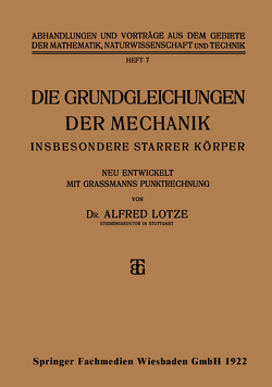 Die Grundgleichungen der Mechanik von Lotze,  Alfred