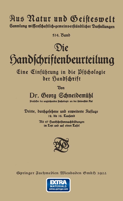 Die Handschriftenbeurteilung von Schneidemühl,  Georg