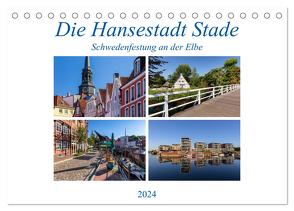 Die Hansestadt Stade – Schwedenfestung an der Elbe (Tischkalender 2024 DIN A5 quer), CALVENDO Monatskalender von Klinder,  Thomas