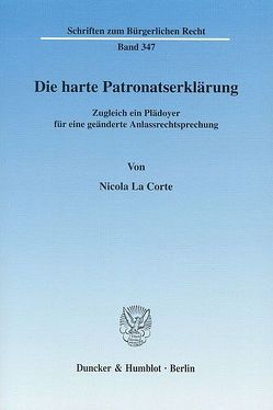 Die harte Patronatserklärung. von La Corte,  Nicola