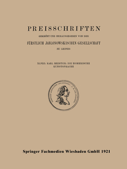 Die Homerische Kunstsprache von Meister,  Karl