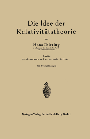 Die Idee der Relativitätstheorie von Thirring,  Hans