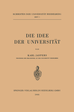 Die Idee der Universität von Jaspers,  Karl