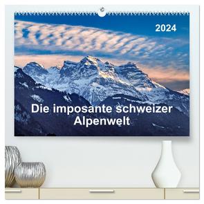 Die imposante schweizer Alpenwelt (hochwertiger Premium Wandkalender 2024 DIN A2 quer), Kunstdruck in Hochglanz von ap-photo,  ap-photo