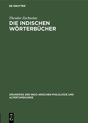 Die indischen Wörterbücher von Zachariae,  Theodor