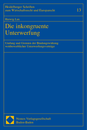 Die inkongruente Unterwerfung von Lux,  Herwig