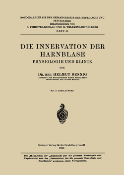 Die Innervation der Harnblase von Denning,  Helmut