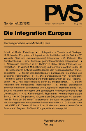 Die Integration Europas von Kreile,  Michael