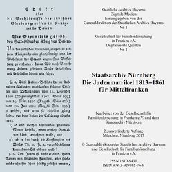 Die Judenmatrikel 1813-1861 für Mittelfranken von Gesellschaft für Familienforschung in Franken