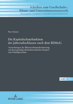 Die Kapitalschutzfunktion des Jahresabschlusses nach dem BilMoG von Schaub,  Peter