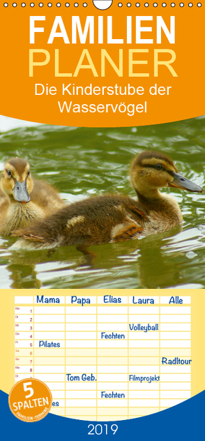 Die Kinderstube der Wasservögel – Familienplaner hoch (Wandkalender 2019 , 21 cm x 45 cm, hoch) von kattobello