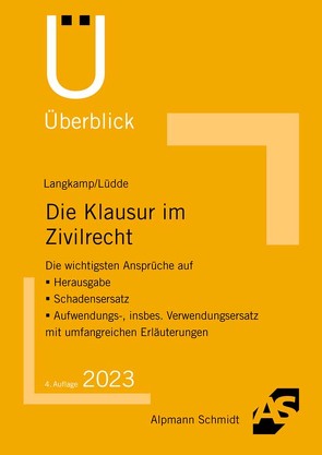 Die Klausur im Zivilrecht von Langkamp,  Tobias, Lüdde,  Jan Stefan