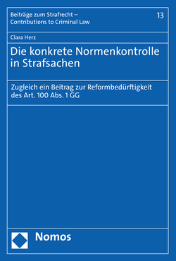 Die konkrete Normenkontrolle in Strafsachen von Herz,  Clara