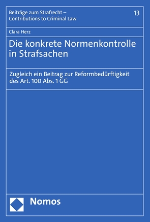 Die konkrete Normenkontrolle in Strafsachen von Herz,  Clara