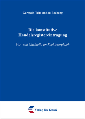 Die konstitutive Handelsregistereintragung von Tchoumbou Bocheng,  Germain