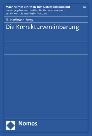 Die Korrekturvereinbarung von Hoffmann-Remy,  Till