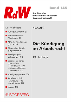 Die Kündigung im Arbeitsrecht von Krämer,  Karin