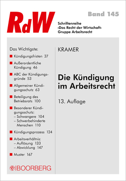 Die Kündigung im Arbeitsrecht von Krämer,  Karin