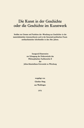 Die Kunst in der Geschichte oder die Geschichte im Kunstwerk von Heeg,  Günther