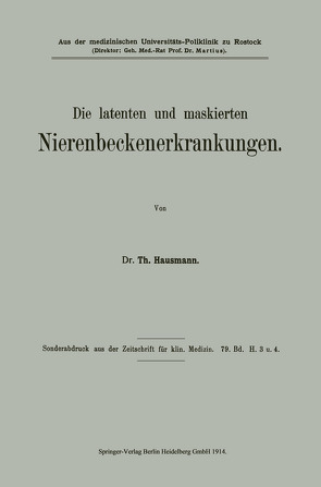 Die latenten und maskierten Nierenbeckenerkrankungen von Hausmann,  Theodor