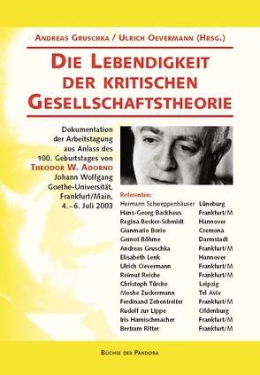 Die Lebendigkeit der kritischen Gesellschaftstheorie von Backhaus,  Hans G, Becker-Schmidt,  Regina, Böhme,  Gernot, Borio,  Gianmario, Gruschka,  Andreas, Harnischmacher,  Iris, Lenk,  Elisabeth, Oevermann,  Ulrich, Reiche,  Reimut, Ritter,  Bertram, Schweppenhäuser,  Hermann, Türcke,  Christoph, Zehentreiter,  Ferdinand, Zuckermann,  Moshe, ZurLippe,  Rudolf