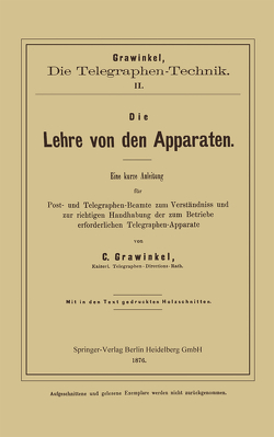 Die Lehre von den Apparaten von Grawinkel,  C.