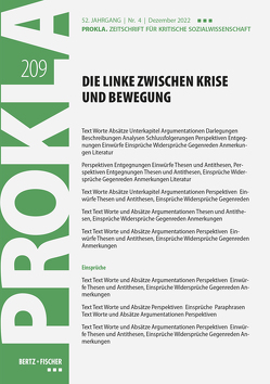 Die Linke zwischen Krise und Bewegung von Prokla 209