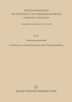 Die Messung von Gewebetemperaturen mittels Temperaturstrahlung von Juilfs,  Johannes