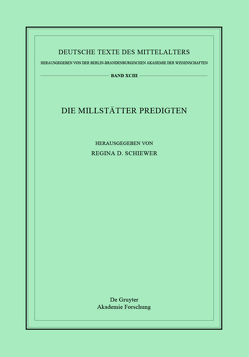 Die Millstätter Predigten von Schiewer,  Regina D.