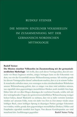 Die Mission einzelner Volksseelen im Zusammenhange mit der germanisch-nordischen Mythologie von Bohlen,  Cornelius, Rudolf Steiner Nachlassverwaltung, Steiner,  Rudolf