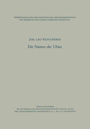 Die Namen der Ubier von Weisgerber,  Joh. Leo