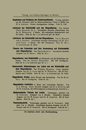 Die neueren Wandlungen der elektrischen Theorien von Holzmüller,  Gustav