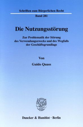 Die Nutzungsstörung. von Quass,  Guido