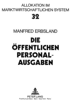 Die öffentlichen Personalausgaben von Erbsland,  Manfred