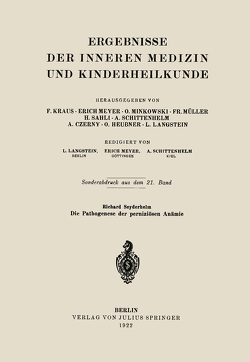 Die Pathogenese der perniziösen Anämie von Seyderhelm,  Richard