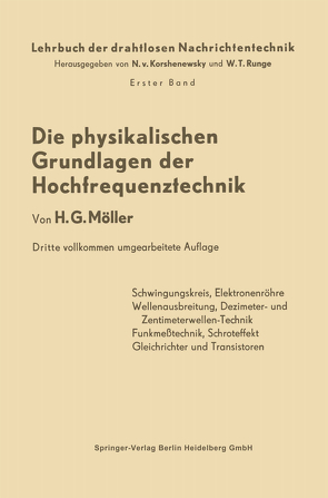 Die Physikalischen Grundlagen der Hochfrequenztechnik von Moeller,  Hans-Georg, Runge,  Wilhelm T., von Korshenewsky,  Nicolai