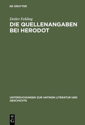 Die Quellenangaben bei Herodot von Fehling,  Detlev