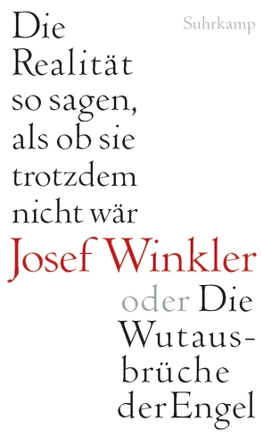 Die Realität so sagen, als ob sie trotzdem nicht wär oder Die Wutausbrüche der Engel von Winkler,  Josef